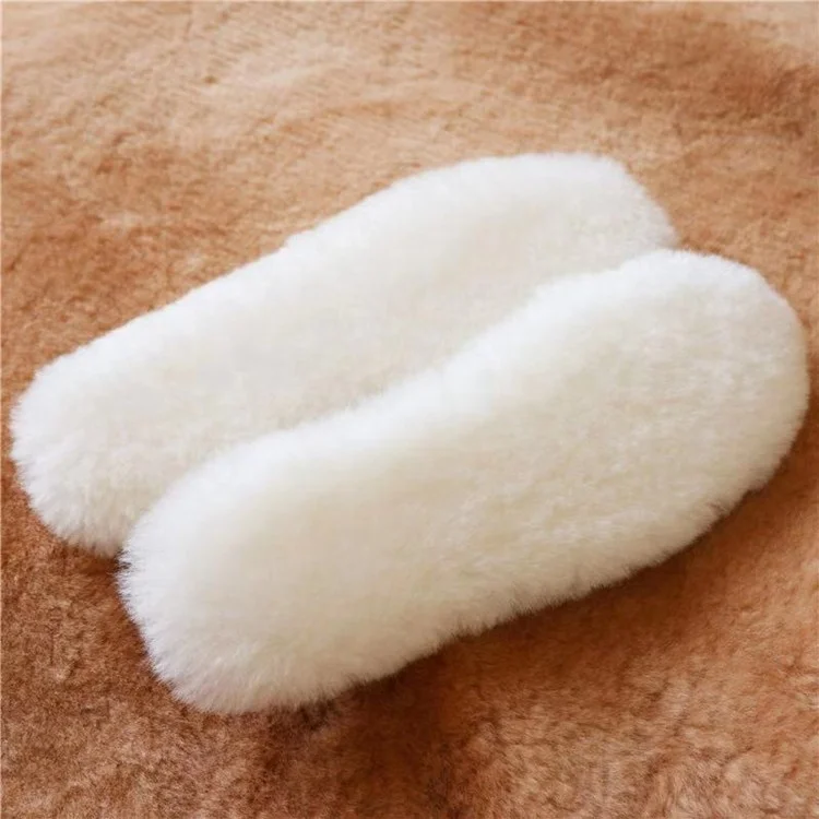 

Genuine Sheepskin Wool Insoles Warm Shoes Pad Lambskin Fur Shoes Insoles, White