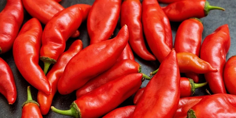 Spicy red peppers on a white background