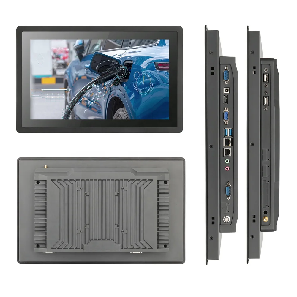 

15.6'' Embedded All Aluminum IP65 Front Waterproof Window Or Linux OS Fanless Resistive Touch All In One Industrial Panel PC