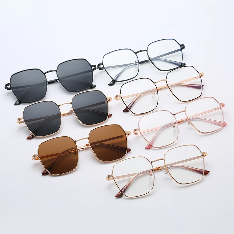 

European and American Vintage Style Oversized Clear Lens Glasses Square Sunglasses, 7 colors