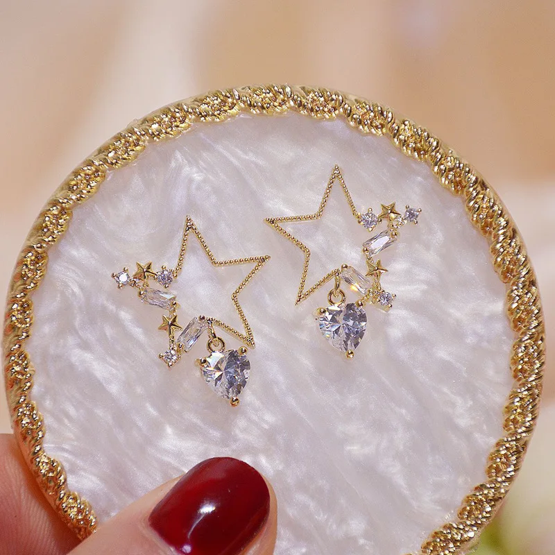 

2020 fashion crystal star earing dropping