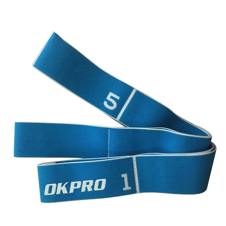 

OKPRO High Quality Fitness Cotton Nylon Stretching Resistance Bands Yoga Strap, Blue,yellow, black, green, and others