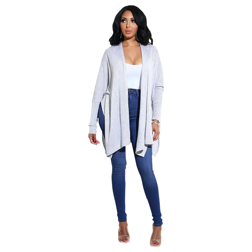 

B60571A 2019 high quality popular long sleeve irregular solid color coat
