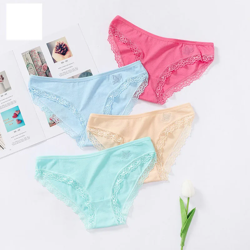 

Women's lace underpants high elastic breathable cotton comfortable briefs