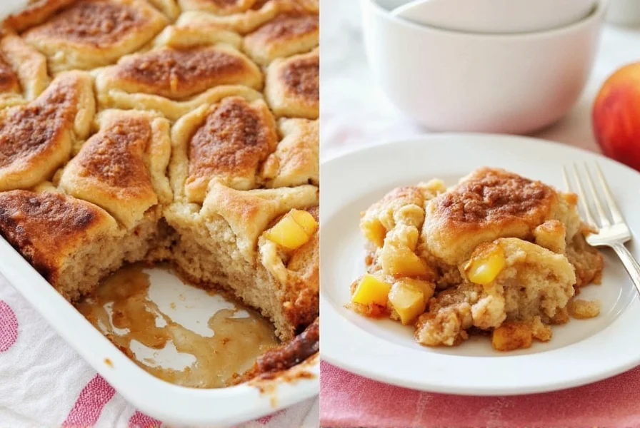 cinnamon roll peach cobbler