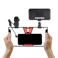 

Vlog Kit Live Streaming Equipment Mobile Phone Stabilizer Phone Mount with LED Light and Microphone for Live Broadcast