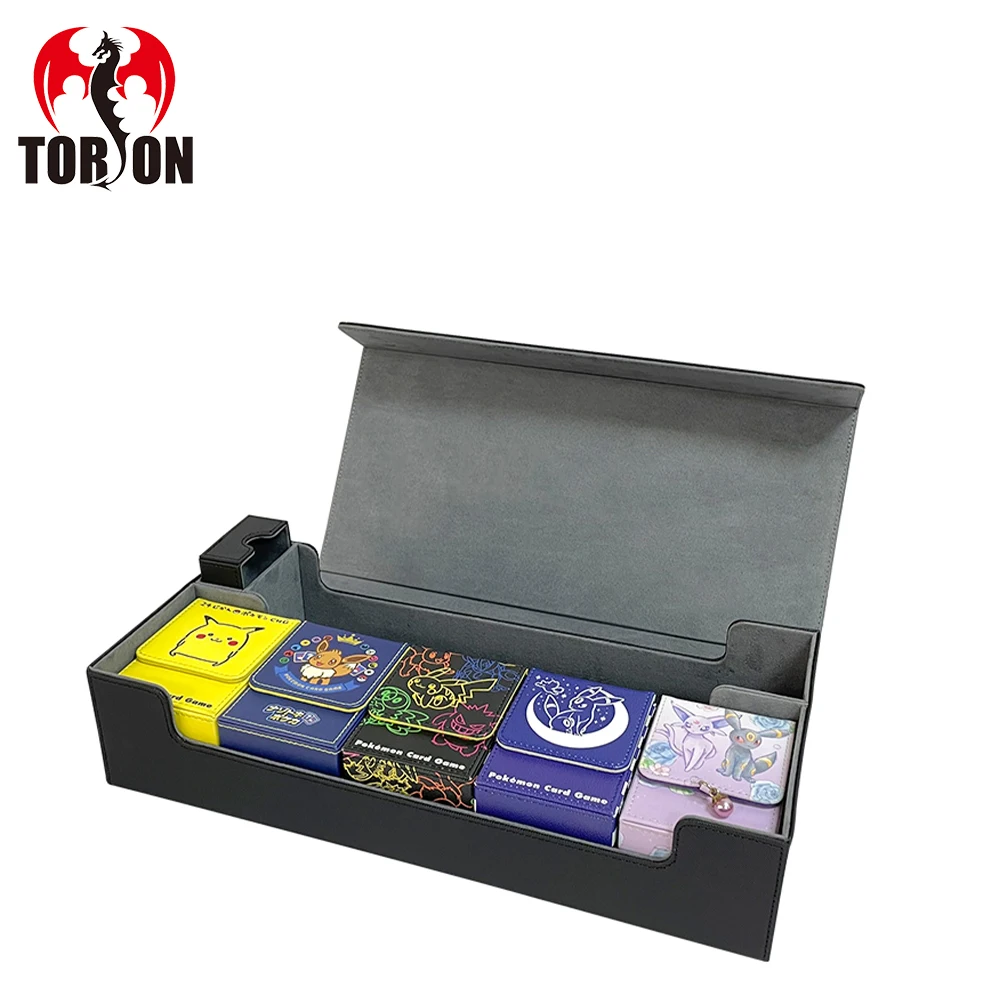 

TORSON 600+ Yugioh Deck Box Leather Trading Quality Leather Card Boxes Toploader Storage Leather Card Box