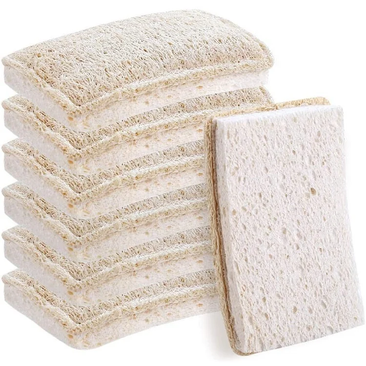 

All Natural Eco Friendly Wood Pulp Luffa Sponge Scrubber Clean Cellulose Loofah Sponge