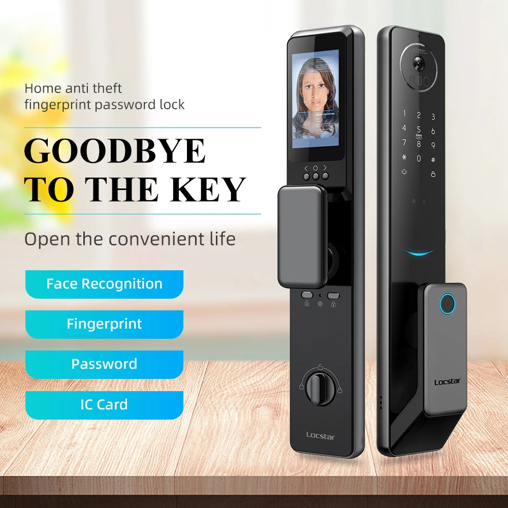 

Locstar Smart Fingerprint Digital Safe Door Lock Wifi With 3d Face Recognition For Home