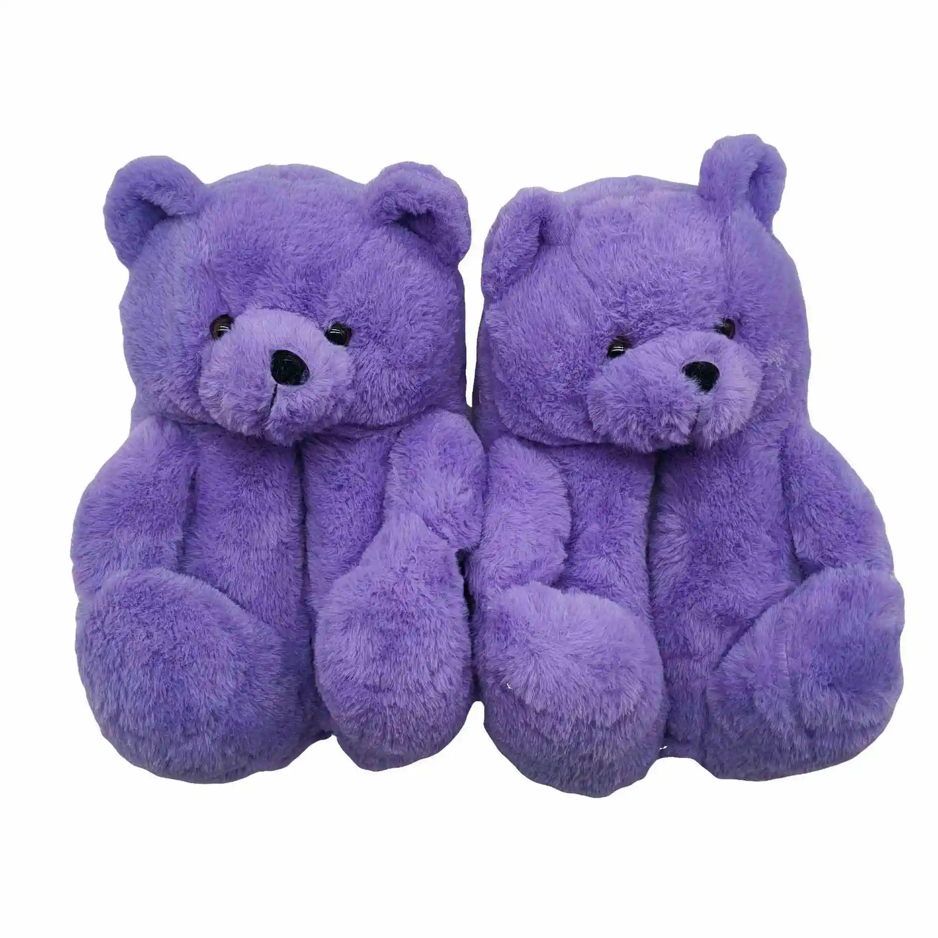 

Women Plush Teddy Bear Slippers Home Indoor Soft Anti-Slip Faux Fur Cute Slippers Winter Warm Shoes Cartoon Floor, Picture