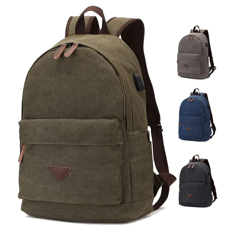 

Wholesale Custom Logo Laptop School Bag Blank Canvas Student Backpack