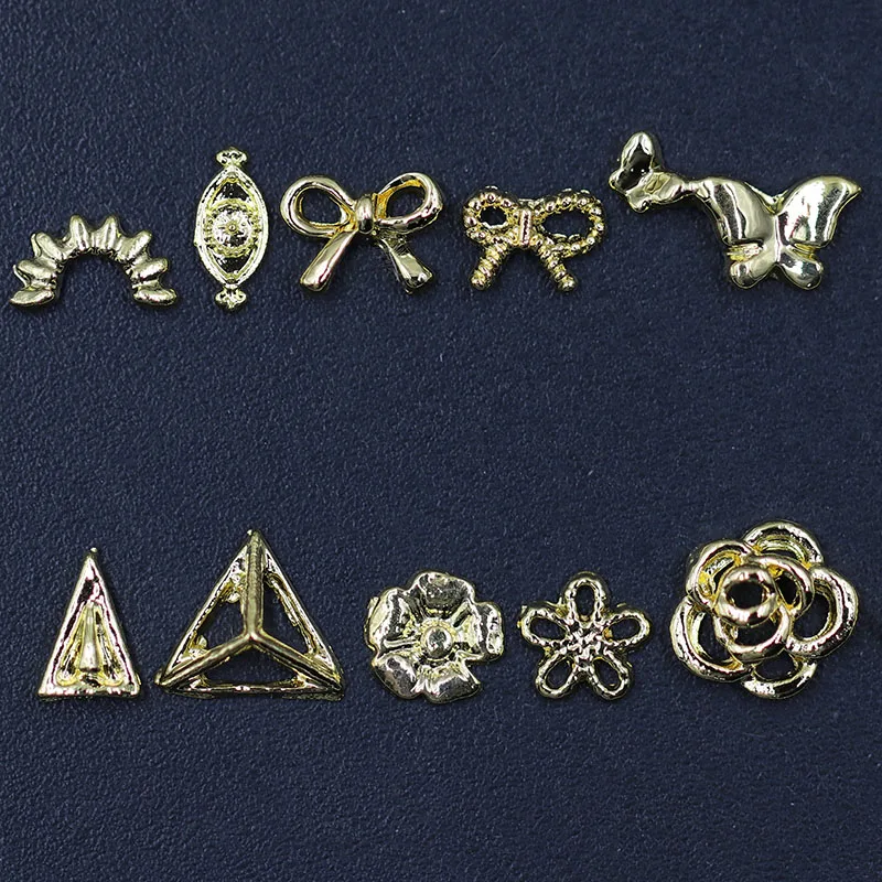 

Wholesale golden alloy European and American style hollow rivet 1000pcs1 package nail patch decoration, Gold