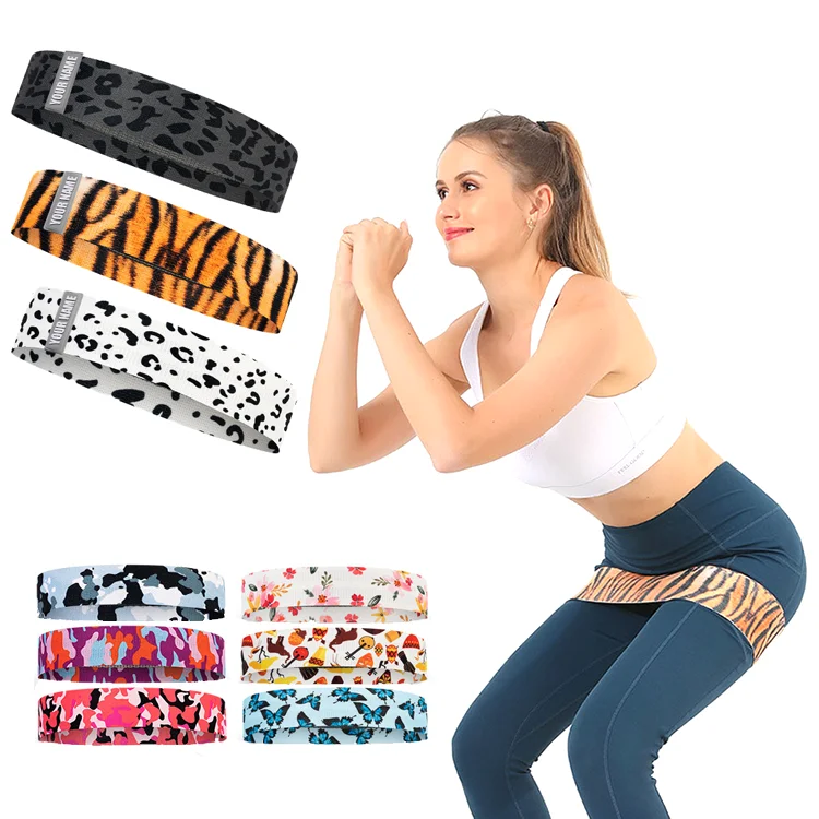 

Leopard Print Polyester Cotton Latex Squat Yoga Resistance Bands Fitness Stretch Belt Hip Elastic Loop, Marble