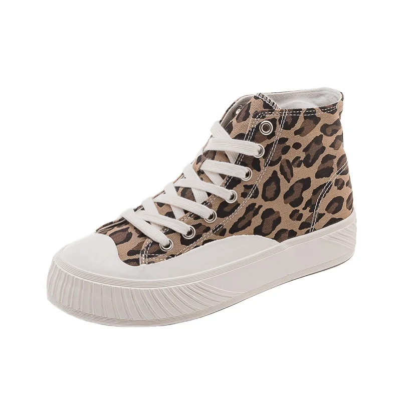 

Women canvas casual shoes thickening foxing Leopard Zebra pattern factory wholesale