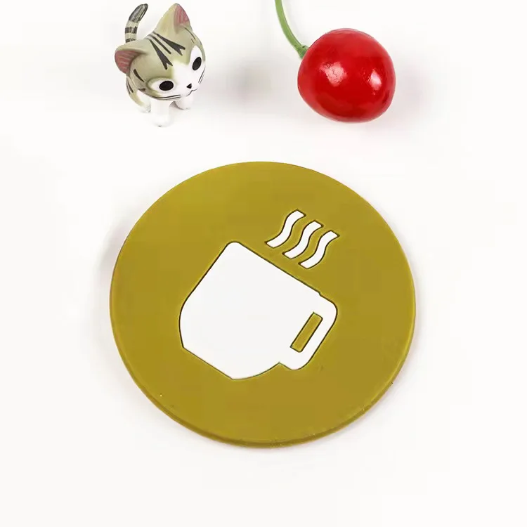 

New design logo customized silicone cup mat soft PVC rubber coasters