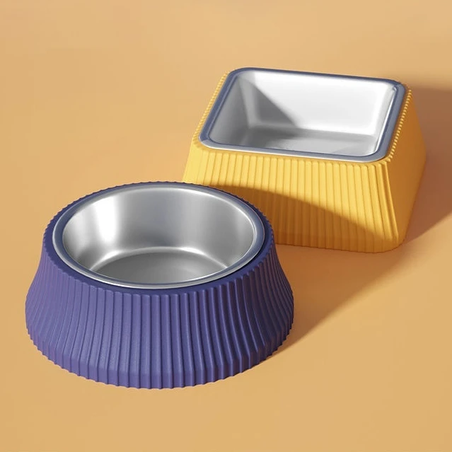 

2021 New Pluspet High Quality Melamine Dog Bowls Stainless Steel Pet Feeder Dog Food Feeding Bowl Anti-slip Design dog bowls