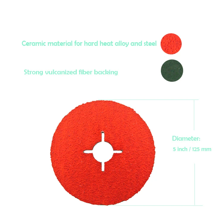 Satc Fiber Disc Fibre Disc Coated Ceramic Abrasive 5 Inch Strong