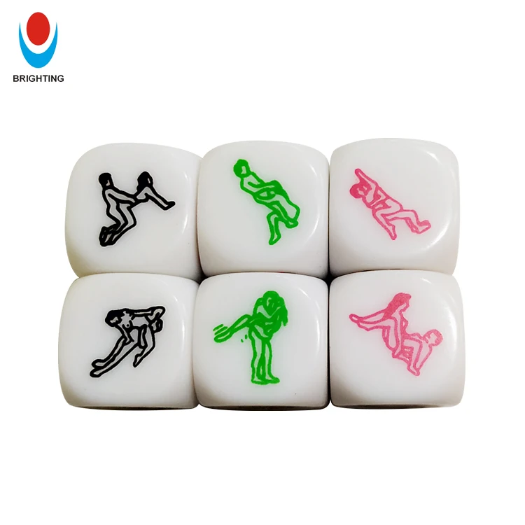 

6 Sided Acrylic D6 Position Bar Party Pub Decider Fun Toy Wine Family Love English Drinking Dice, White