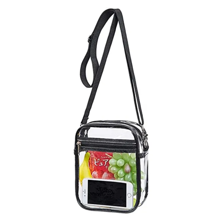 

Clear PVC Crossbody Messenger Shoulder Shopping Bag with Adjustable Strap Pvc Cosmetic Bag, Customizable