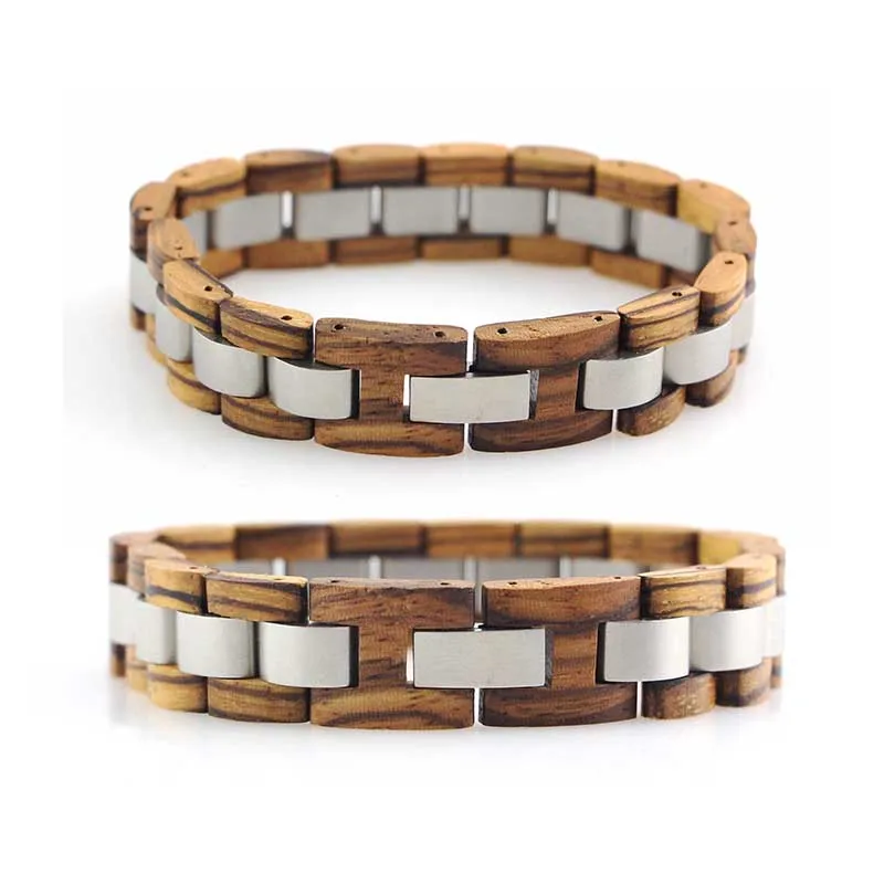 

Wood Bangles Jewelry Bracelet Letter-Bead Wooden Bracelet Stainless Steel Wood Bracelet