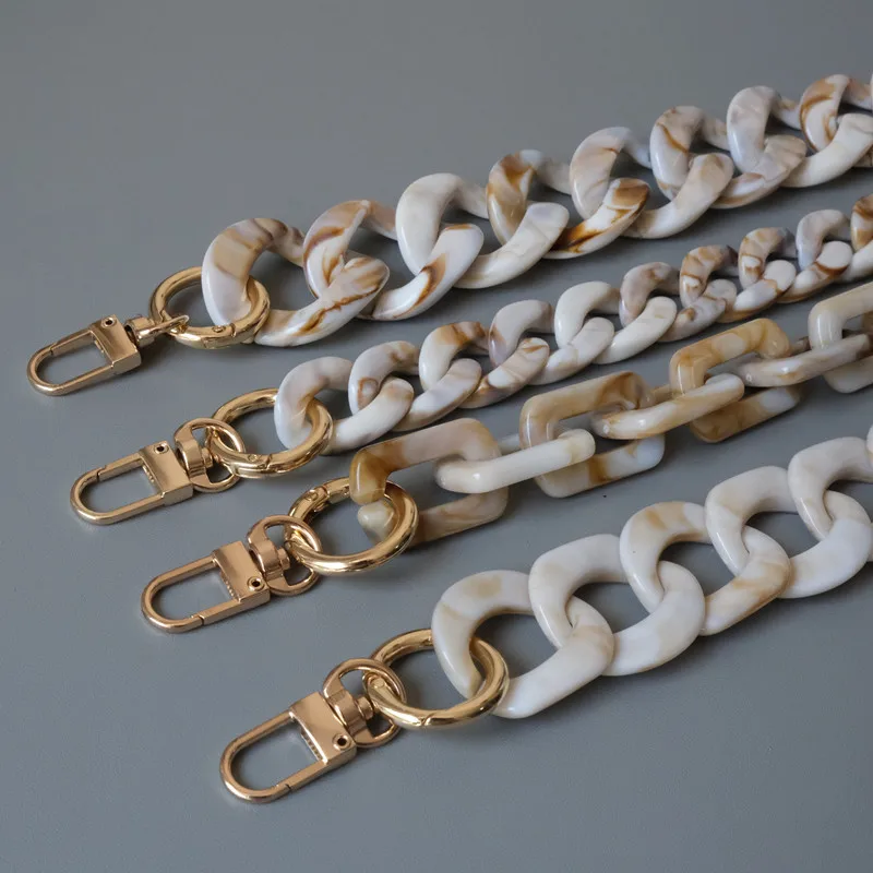 

ZONESIN Fashion Female Thick Plastic Acrylic Bag handle Shoulder Strap Handbag Chain, 4 colors in stock