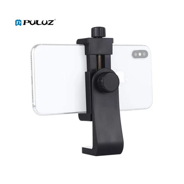 

Wholesale PULUZ Universal Horizontal Selfie Cell Phones Clamp 360 Degree Rotating Smartphone Holder Bracket Stand, Black