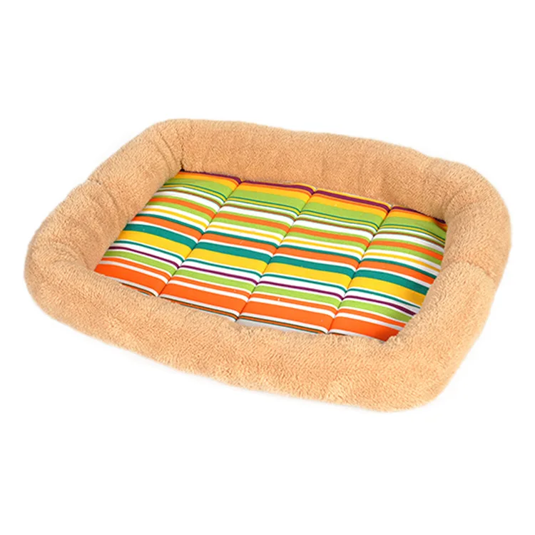 

Pet supplies Dog kennel mat Vibrant colorful striped pet mat teddy dog kennel for wholesale, As picture