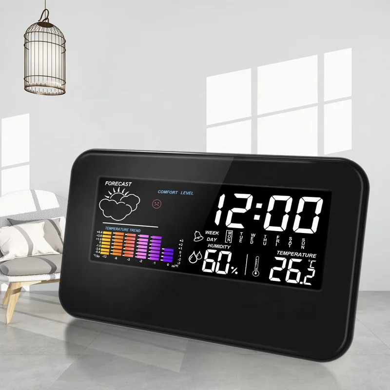 

Battery Operated Teachers Day Gifts Digital Weather Station Clock with Backlight,Humidity,Temperature, Weather Forecast