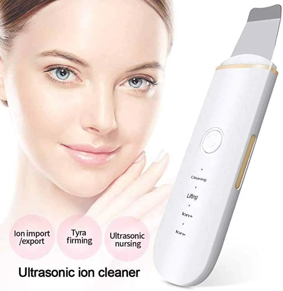 

Blackhead Remove Deep Cleaning Machine Facial Cleansing Whitening Lifting Reduce Wrinkles Ultrasonic Skin Scrubber Face Spatula