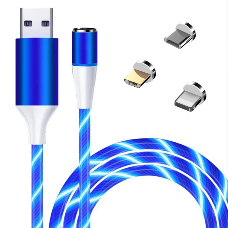 

Free Shipping 3 in 1 Magnetic Charging Fast Charging Cable, Green/red/blue/colorful
