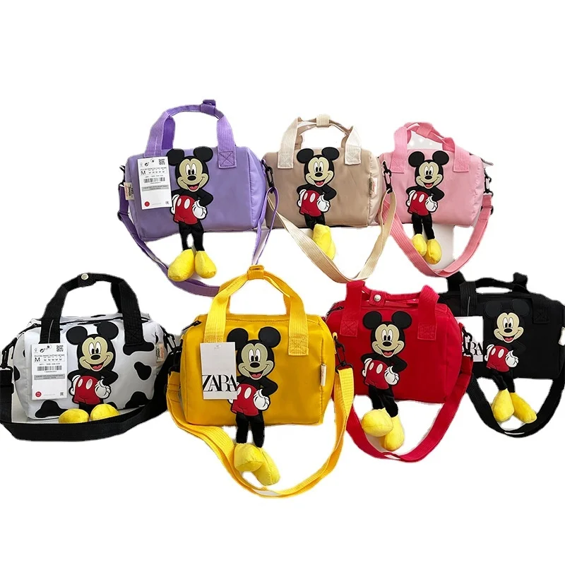 

2022 New hot selling Cartoon Cute Style Handbags Mickey Mouse Nylon plush Child Kids School Waist bag Shoulder Messenger Bag, Customized color