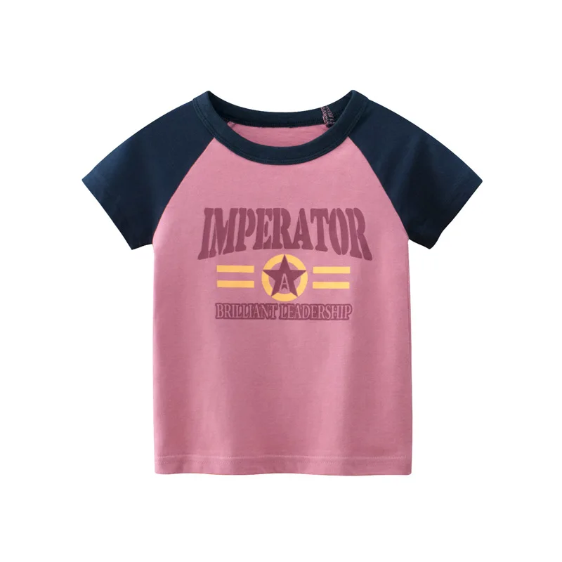 

Summer Children Short Sleeve Custom letter Printing 100% Cotton Kids Baby Girl Boy T-shirts, Picture shows