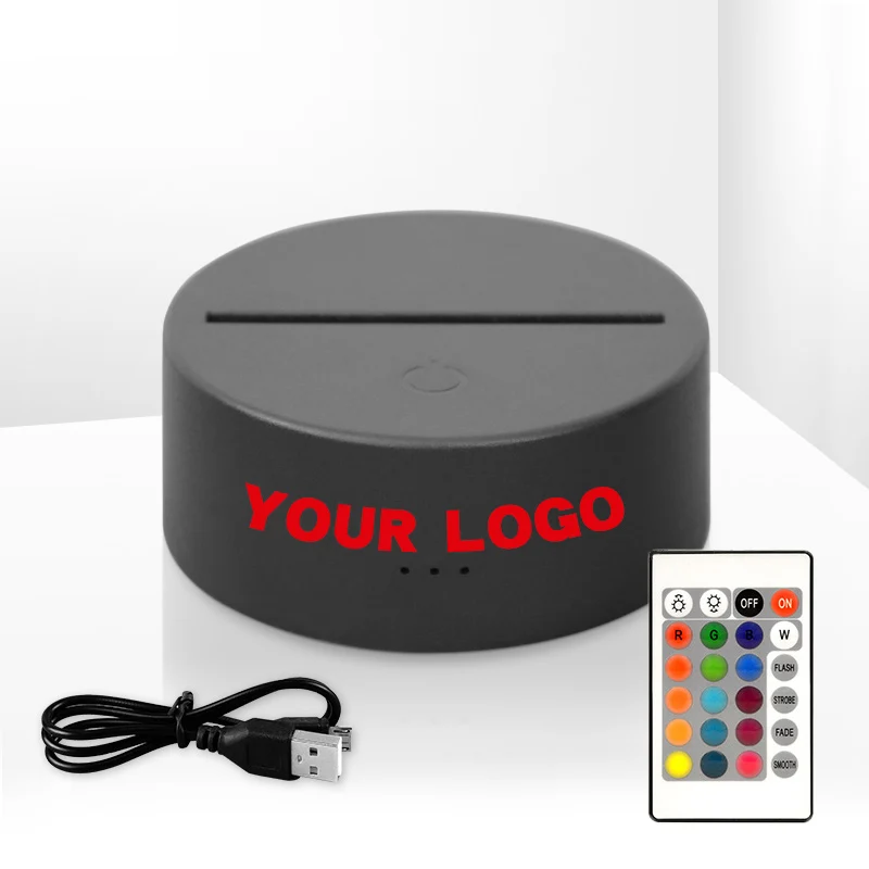 
Factory Wholesale USB Cable Touch 3d LED Light Holder Lamp Base 