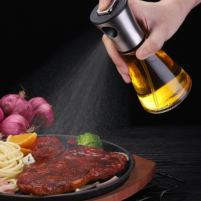 

Oil Sprayers High Quality 304 Stainless Steel Cooking/baking/salad Glass Dispenser Spray Bottle For Cooking, Silver