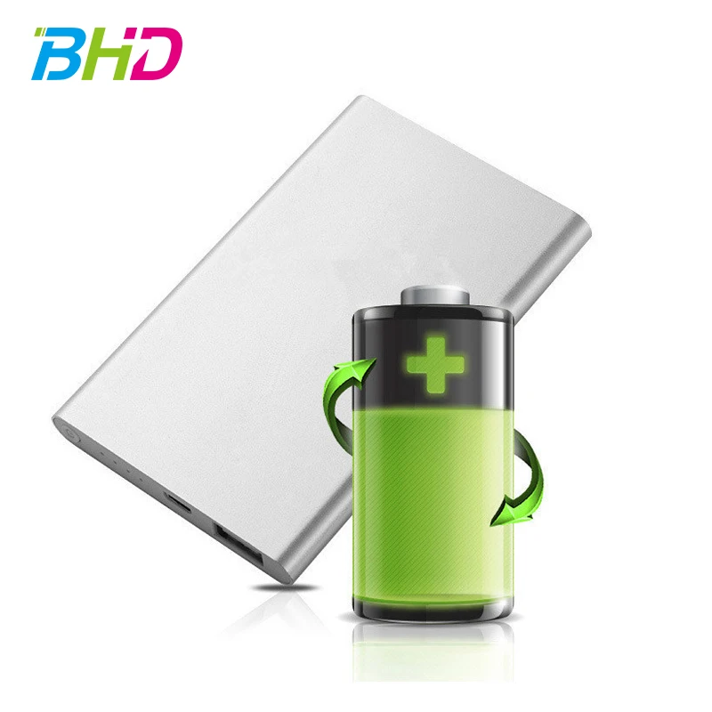 BHD Power Bank 5000Mah Portable Charger  External Battery Powerbank for Samsung for Xiaomi