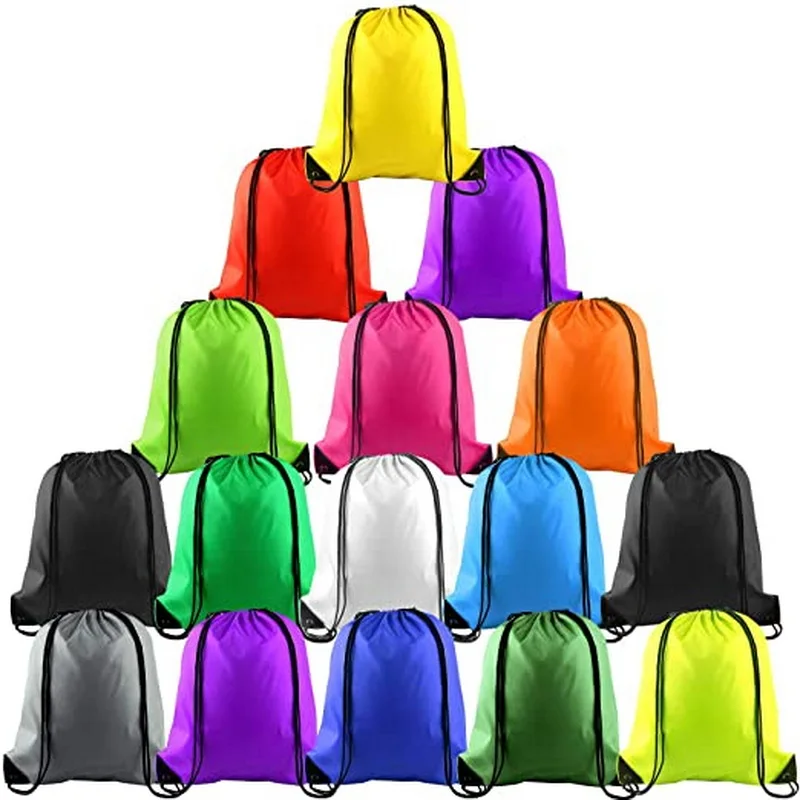 

Custom Printed Reusable Eco Friendly Polyester Soft Backpack Waterproof Sport Travel Gym Drawstring Bag, Customized