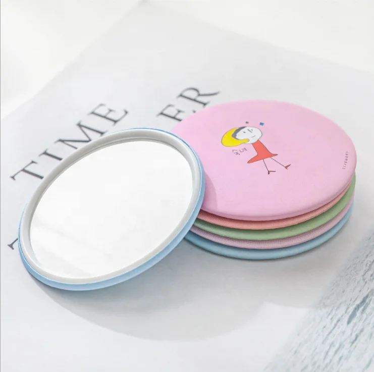 

Promotion Round Small Gift Tin Mini Pocket Portable Makeup Mirror, Ship at random