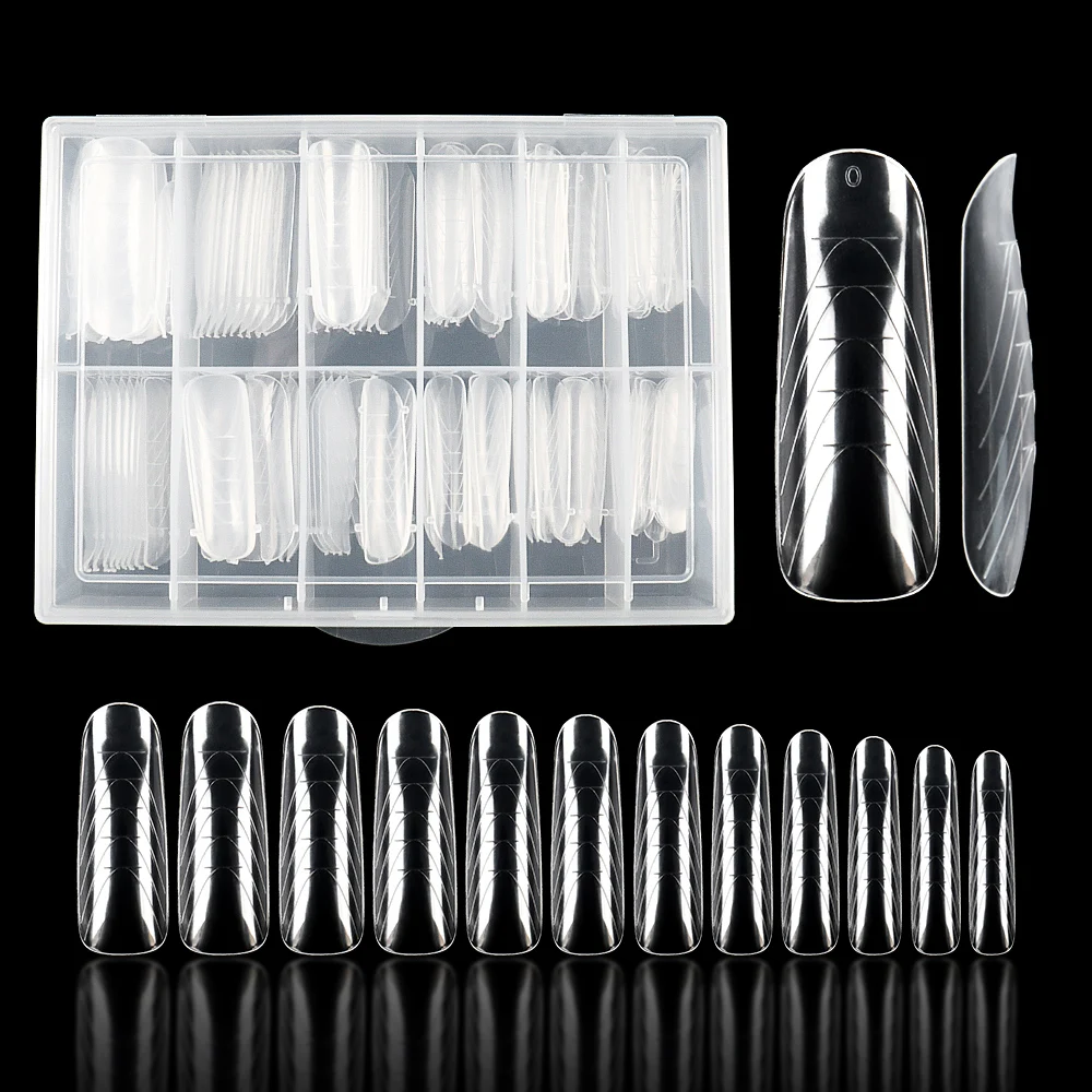 

New 120Pcs Stiletto Mold Tips Dual System Forms Nails Dual Form Tips Finger Extension Nail