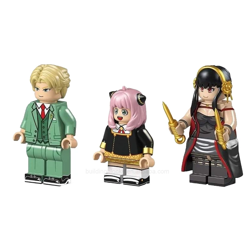

RZL0002 SPY x FAMILY Anya Japanese Cartoon Anime Mini Character Action Building Block Bricks Plastic Figure Toy Juguetes