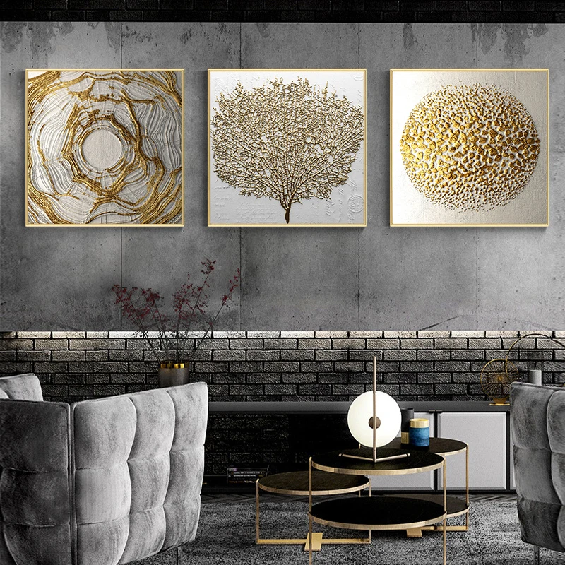 

Modern Golden Minimalist Abstract Art Poster and Print Canvas Painting Wall Art for Living Room Home Decor