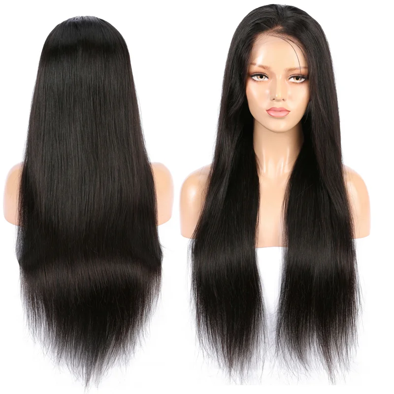 

Hd Lace Frontal Wig Indian Hair Pre Plucked Hairline Straight Invisible Transparent Glueless Lace Front Human Hair Wig