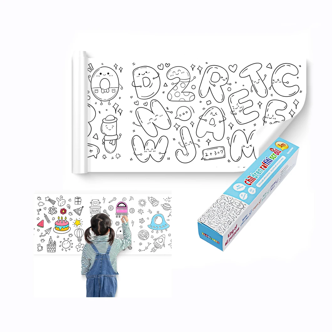

Coloring Drawing Paper Wall Sticker Re-Pastable Painting Scrolls Drawing Roll Paper Kids Drawing Toys