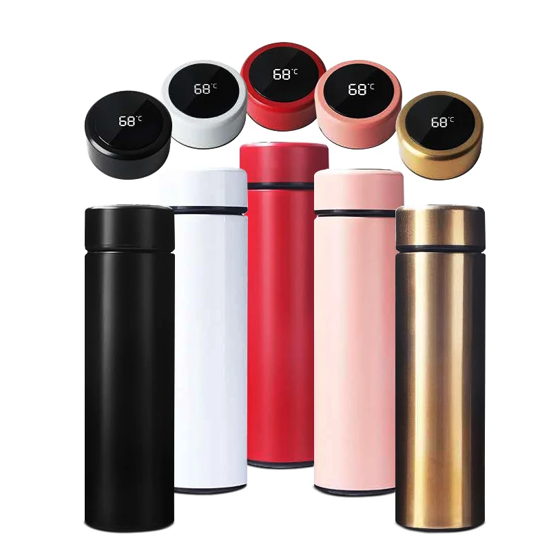 

2020 Smart Stainless Steel Double Wall Water Bottle Insulated Thermos Flask Coffee Mug with Temperature Display, Customized color