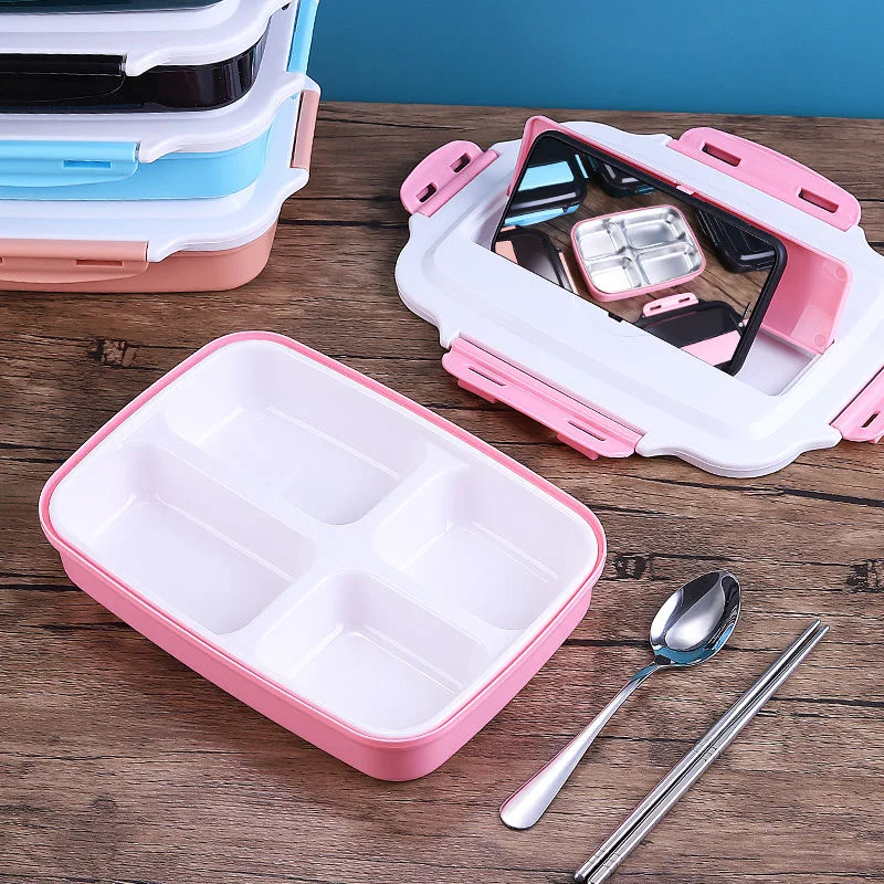 

Eco Friendly 304 Stainless Steel and PP Shell Bento Box Lunch Food Container Tiffin Lunch Box