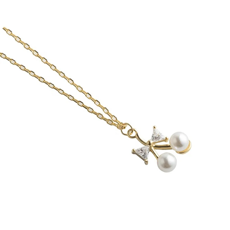 

Abiding Jewelry Hot Selling 925 Sterling Silver Cute Bow-knot Pendant Necklace for Girls Gift