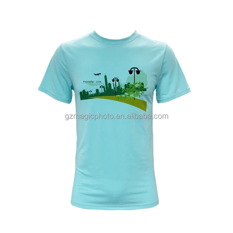 

Sublimation T-shirt Blanks 100% Polyester Men Blue Feeling Cotton T-shirt