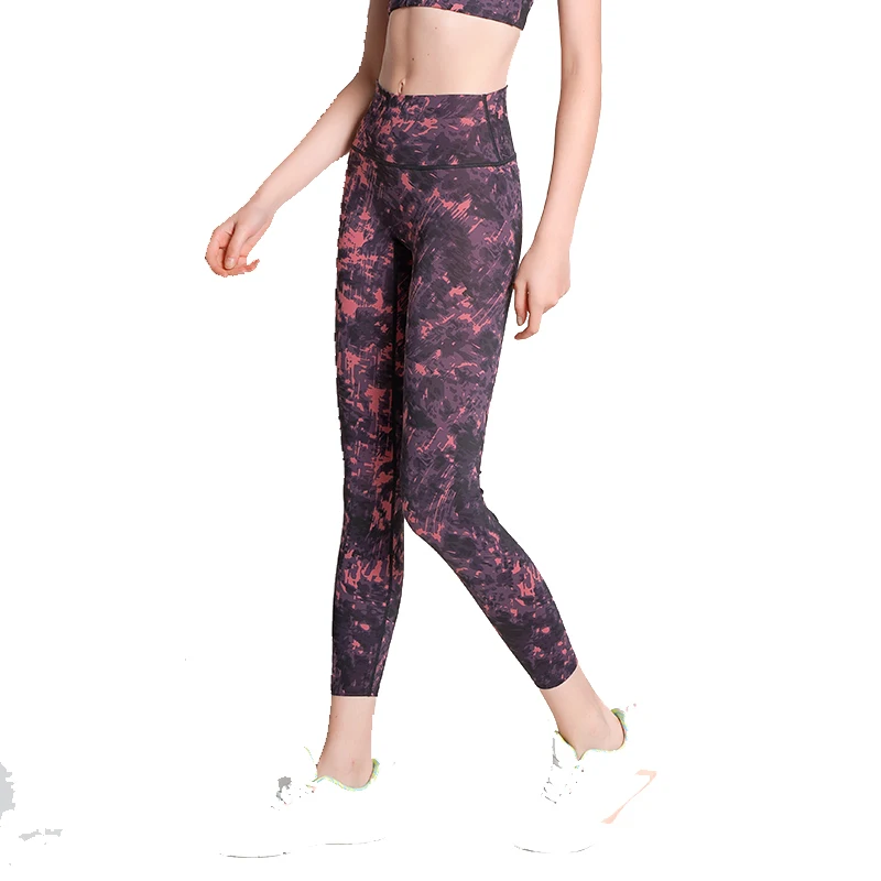 

2021 New Naked Sense Yoga Pants Women'S High Waist Printed Camouflage Breathable Sports Tights Gym Pants