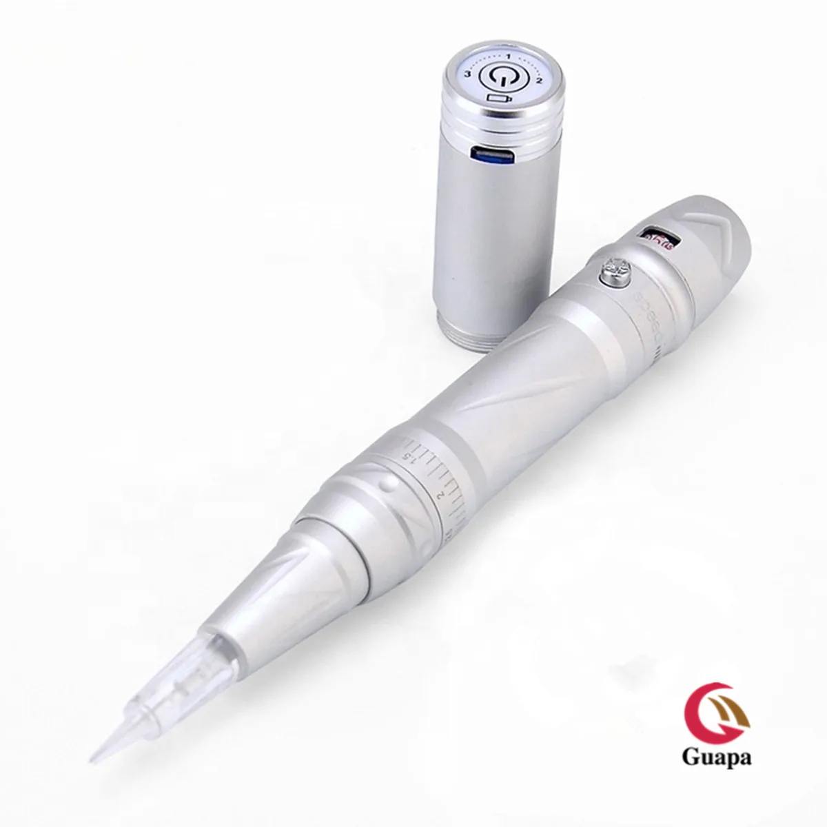 

Digital Wireless Rechargeable Permanent Makeup Pen Semi Permanent Makeup Machine Machine PMU Tattoo Gun, Silver