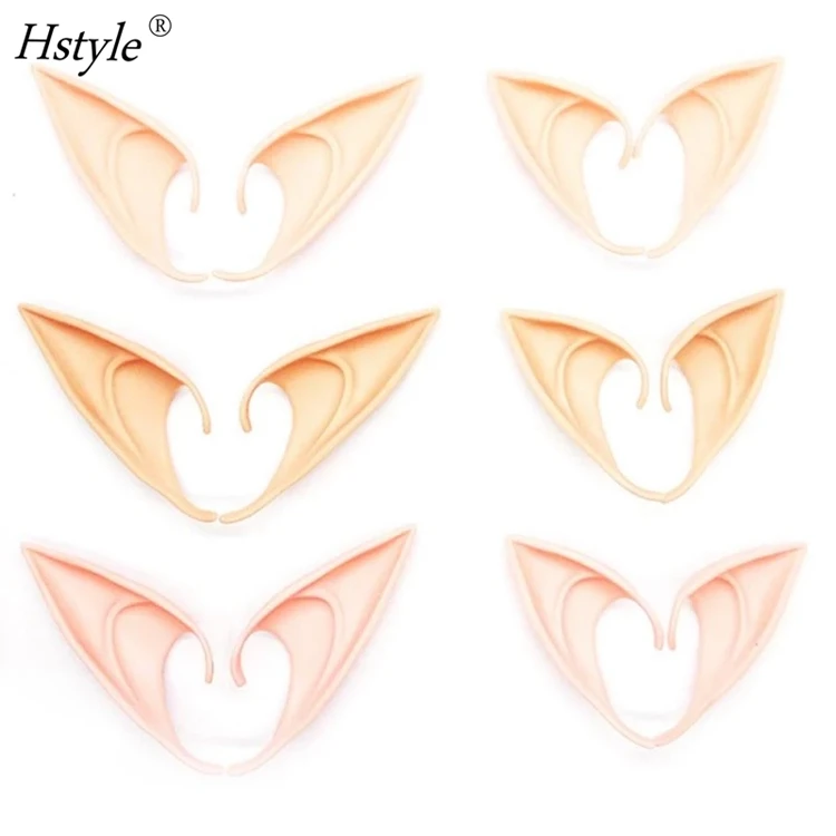 

Halloween Latex Elf Ears High Simulation Soft Harmless False Ears Props Fairy Angel Dress Up Cosplay Hook Christmas Decor SD686