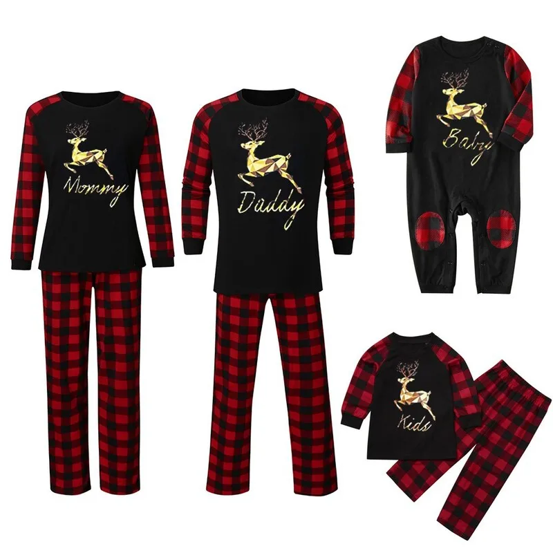 

Drop shipping Wholesale Matching Family Pajamas Adult and Kids Christmas Pajamas for Family Christmas Pajamas Cotton Set
